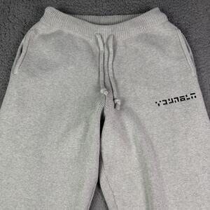 YoungLA Knitted Joggers Mens M Gray Drawstring Baggy Open Hem Relaxed Taper #255